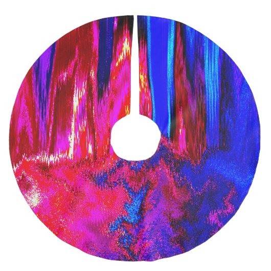 Jupon De Sapin En Polyester Brossé Rouge et bleu brillant fondu (Devant)