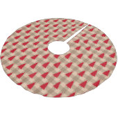 Jupon De Sapin En Polyester Brossé Rouge et Tan Ferme Rustique (Angle)