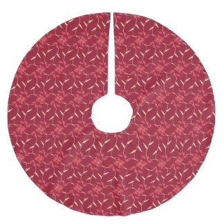 Jupon De Sapin En Polyester Brossé Rouge floral regal joyeux