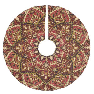 Jupon De Sapin En Polyester Brossé Rouge oriental : Tapis Vintage