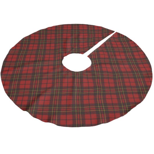 Jupon De Sapin En Polyester Brossé Rouge tartan Noël plaid vacances hiver motif (Angle)