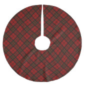Jupon De Sapin En Polyester Brossé Rouge tartan Noël plaid vacances hiver motif (Devant)