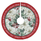 Jupon De Sapin En Polyester Brossé Rouge Vert blanc Noël Pointsettia (Devant)