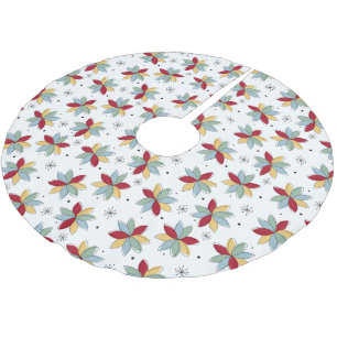 Jupon De Sapin En Polyester Brossé Rouge Vert Bleu Jaune Fleurs Abstraites milieu du 