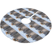 Jupon De Sapin En Polyester Brossé Rough Collie Laisser Neige Noël (Angle)