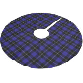 Jupon De Sapin En Polyester Brossé Royal Blue Black Plaid (Angle)