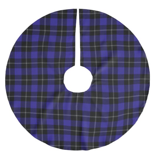 Jupon De Sapin En Polyester Brossé Royal Blue Black Plaid (Devant)