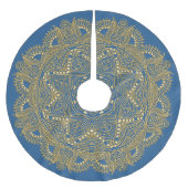 Jupon De Sapin En Polyester Brossé Royal Blue Mandala Star Motif Fleece (Devant)