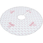 Jupon De Sapin En Polyester Brossé Ruban rose (Angle)
