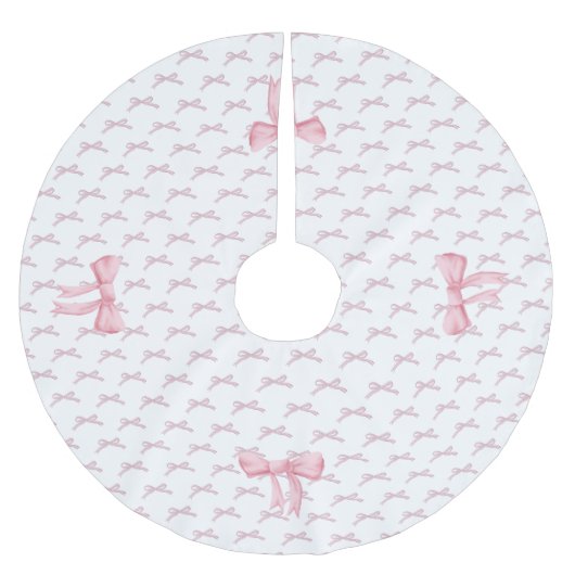 Jupon De Sapin En Polyester Brossé Ruban rose (Devant)