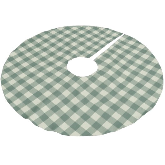 Jupon De Sapin En Polyester Brossé Russe Vert En vichy moderne Noël (Angle)