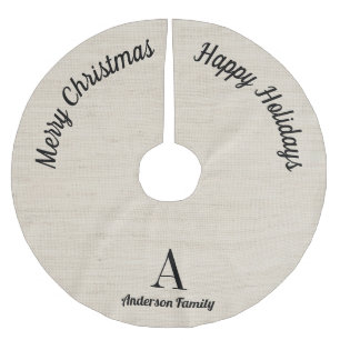 Jupon De Sapin En Polyester Brossé Rustic Brown Grey Nom de famille Christmas Tree Ju