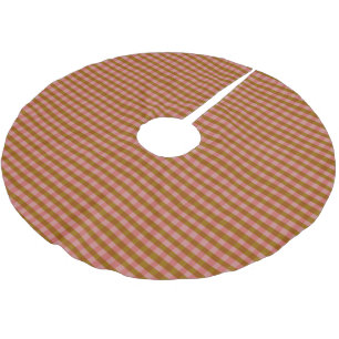 Jupon De Sapin En Polyester Brossé Rustique Automne Plaid Motif géométrique  