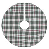 Jupon De Sapin En Polyester Brossé Sage Green et Berry Red Plaid Noël Holiday (Devant)