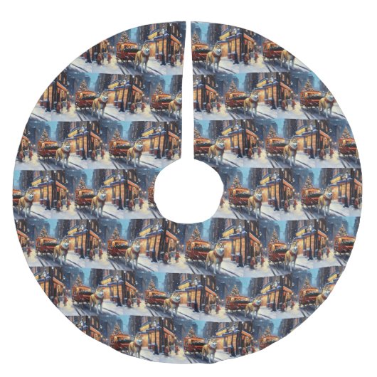 Jupon De Sapin En Polyester Brossé Saison de Noël Akita (Devant)