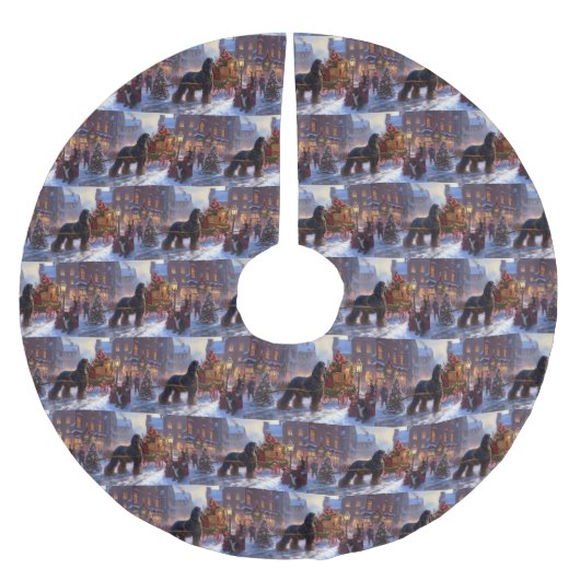 Jupon De Sapin En Polyester Brossé Saison de Noël Cocker Spaniel (Devant)