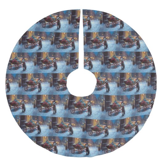 Jupon De Sapin En Polyester Brossé Saison de Noël de Chesapeake (Devant)