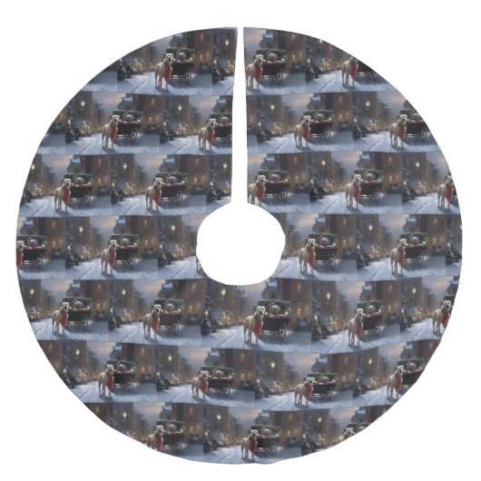 Jupon De Sapin En Polyester Brossé Saison de Noël du American Staffordshire (Devant)