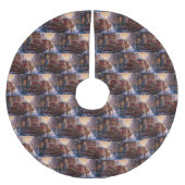 Jupon De Sapin En Polyester Brossé Saison de Noël Golden Retriever (Devant)