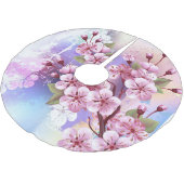 Jupon De Sapin En Polyester Brossé Sakura rose sur la peinture Arrière - plan (Angle)