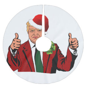 Jupon De Sapin En Polyester Brossé santa claus donald trump jupe d'arbre de noël
