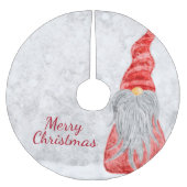 Jupon De Sapin En Polyester Brossé Santa Claus Gnome sur terrain neigeux (Devant)