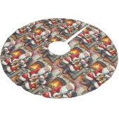 Jupon De Sapin En Polyester Brossé Santa Claus Holding Bernese Mountain Dog Christmas (Angle)