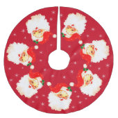 Jupon De Sapin En Polyester Brossé Santa Claus Mandala & Snowflakes sur Red (Devant)