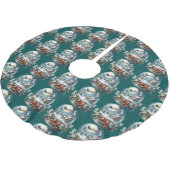 Jupon De Sapin En Polyester Brossé Santa Sleigh Ride in Snow Globe Wonderland (Angle)