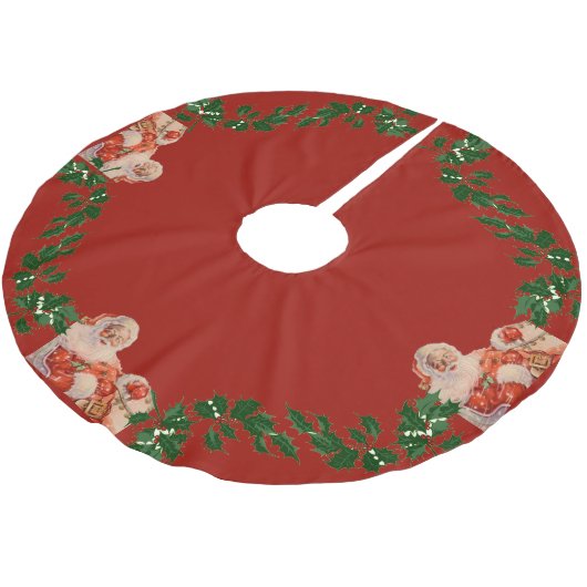 Jupon De Sapin En Polyester Brossé Santas (Angle)