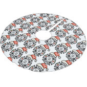 Jupon De Sapin En Polyester Brossé Sapeur-pompier Père Noël (Angle)
