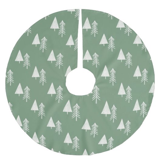 Jupon De Sapin En Polyester Brossé Sapins Traditionnels Verts (Devant)