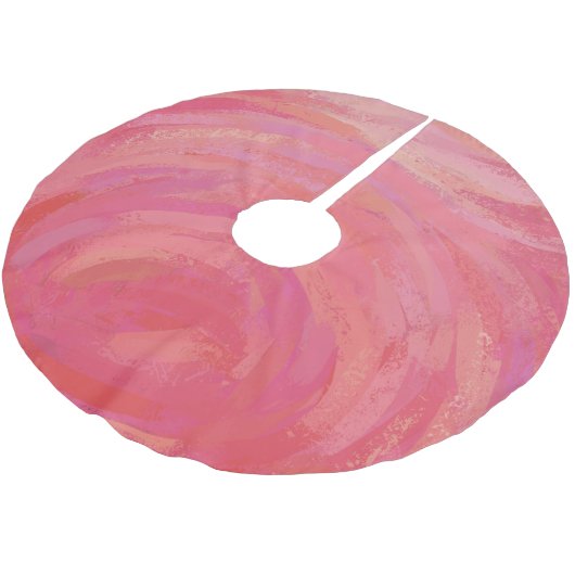 Jupon De Sapin En Polyester Brossé Saumon Swirl (Angle)