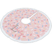 Jupon De Sapin En Polyester Brossé Saupoudrer de beigne rose filles noël monogrammed (Angle)