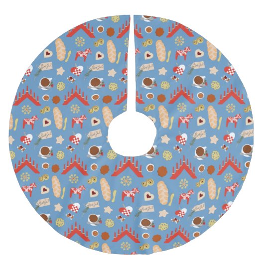 Jupon De Sapin En Polyester Brossé Scandinavie/Suédoise Jul Conception de pâtisseries (Devant)