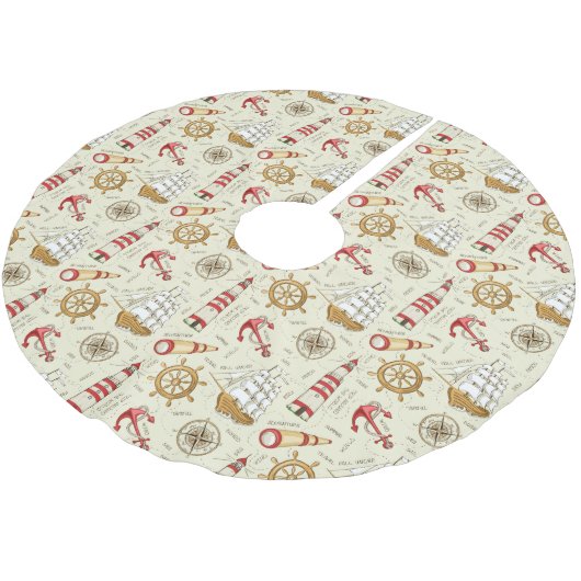 Jupon De Sapin En Polyester Brossé Scène d'océan (Angle)