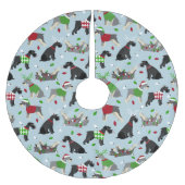 Jupon De Sapin En Polyester Brossé Schnauzer de Noël (Devant)