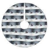 Jupon De Sapin En Polyester Brossé Schnauzer miniature neige de Noël hiver (Devant)