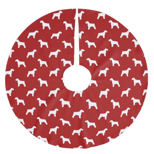 Jupon De Sapin En Polyester Brossé Schnauzer Silhouettes Motif Rouge (Devant)