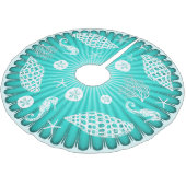 Jupon De Sapin En Polyester Brossé Sea Green Marine Life Noël tropical (Angle)