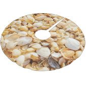 Jupon De Sapin En Polyester Brossé Seashell texturé arrière - plan de plage d'été. (Angle)