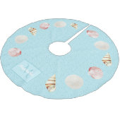 Jupon De Sapin En Polyester Brossé Seashore Seashells Skirt d'arbre de Noël (Angle)