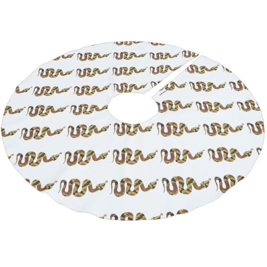 Jupon De Sapin En Polyester Brossé Serpent Brown et Silhouette Or (Angle)