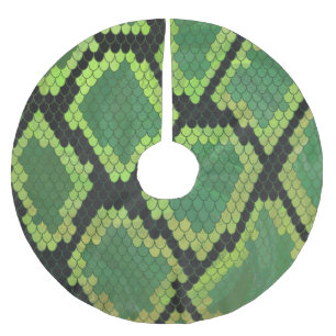 Jupon De Sapin En Polyester Brossé Serpent noir et vert