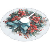 Jupon De Sapin En Polyester Brossé Serre de pin festif avec Noël saint (Angle)