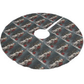Jupon De Sapin En Polyester Brossé Setter anglais avec Noël Festif du Père Noël (Angle)