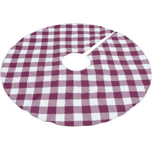 Jupon De Sapin En Polyester Brossé Shabby Chlc Rose profond En vichy Base Arbre de No