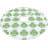 Jupon De Sapin En Polyester Brossé Shamrock de noeud celtique en blanc (Angle)