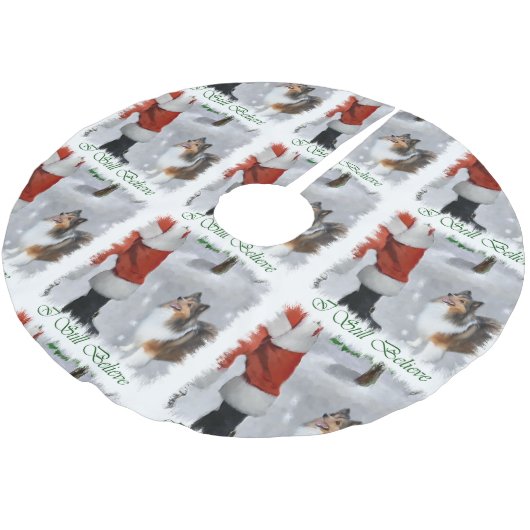 Jupon De Sapin En Polyester Brossé Shetland Sheepdog Shelter Noël (Angle)