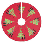 Jupon De Sapin En Polyester Brossé Siècle moderne Cool Chat Arbre de Noël Brossé (Devant)